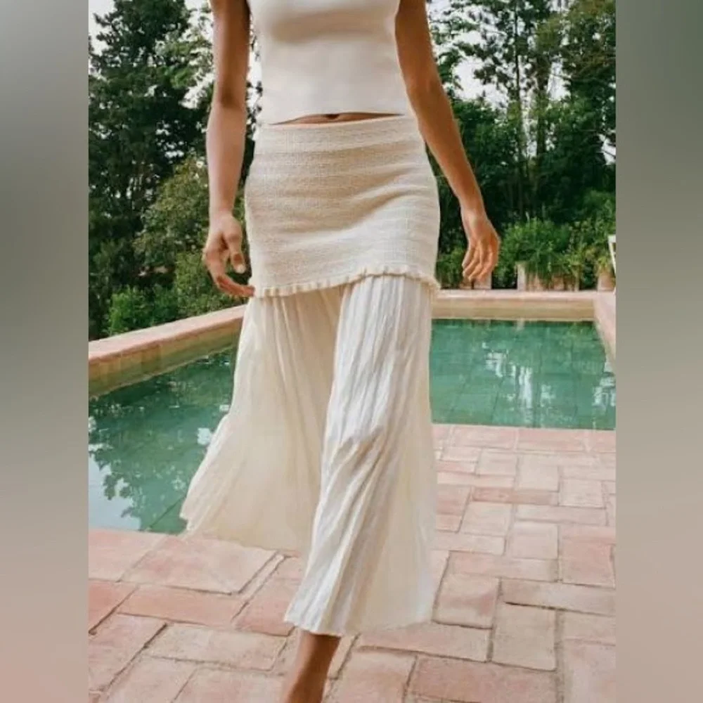 ZARA COMBINED KNIT SKIRT